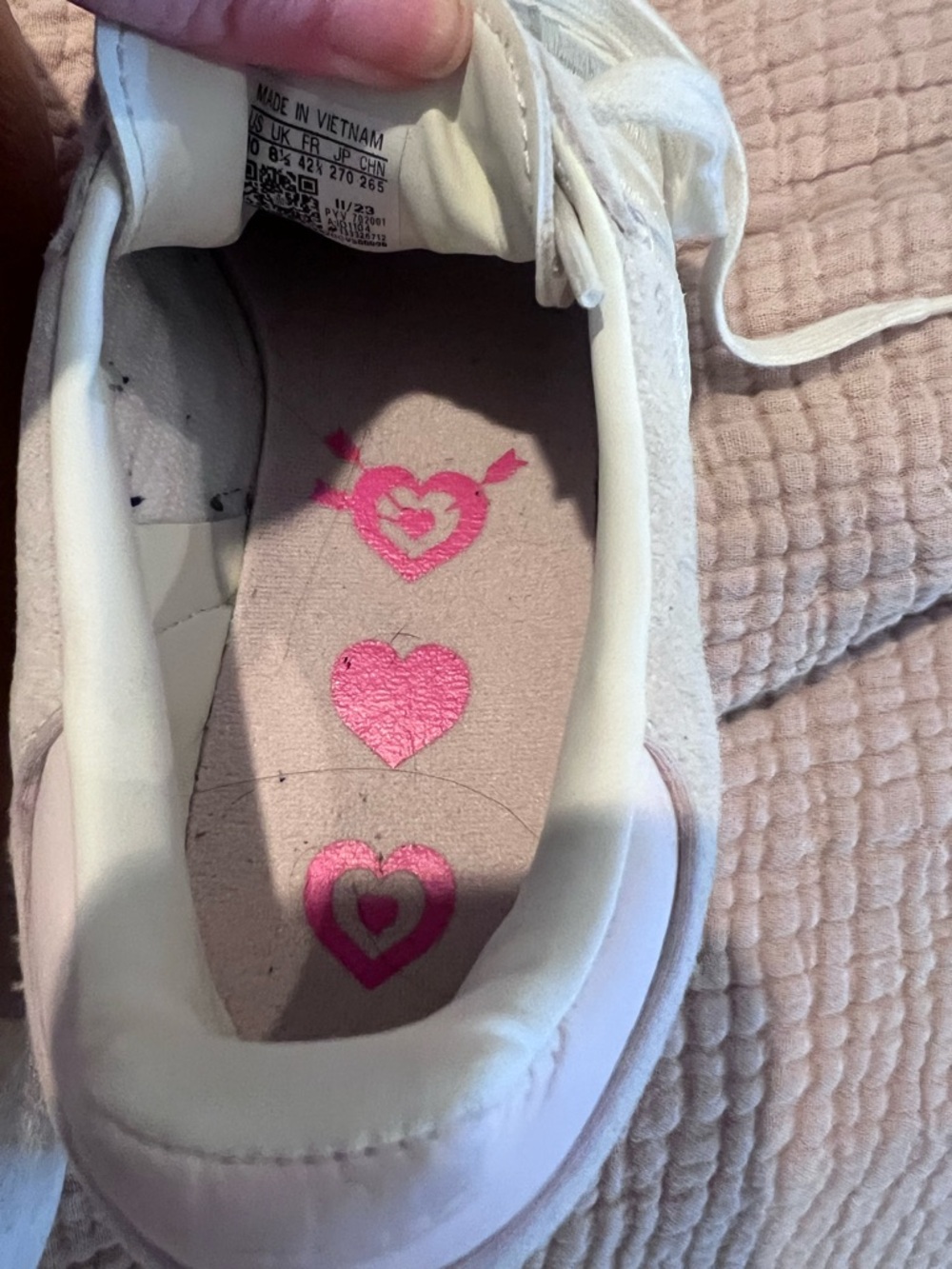 adidas Samba Suede Sneakers - Cream with Pink Accents - Picture 10 of 14